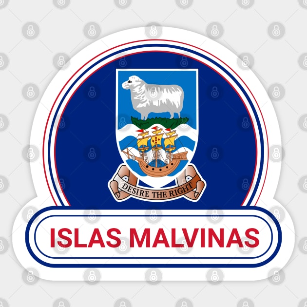 Islas Malvinas Country Badge - Islas Malvinas Flag Sticker by Yesteeyear